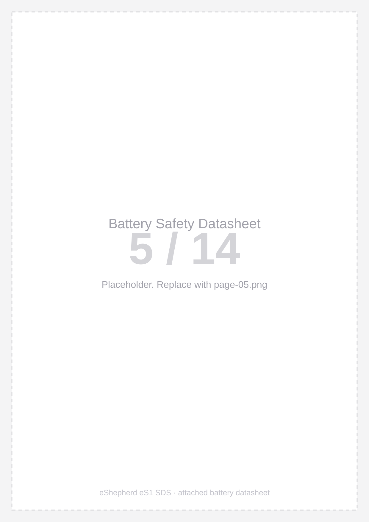 Battery safety datasheet — Page 5
