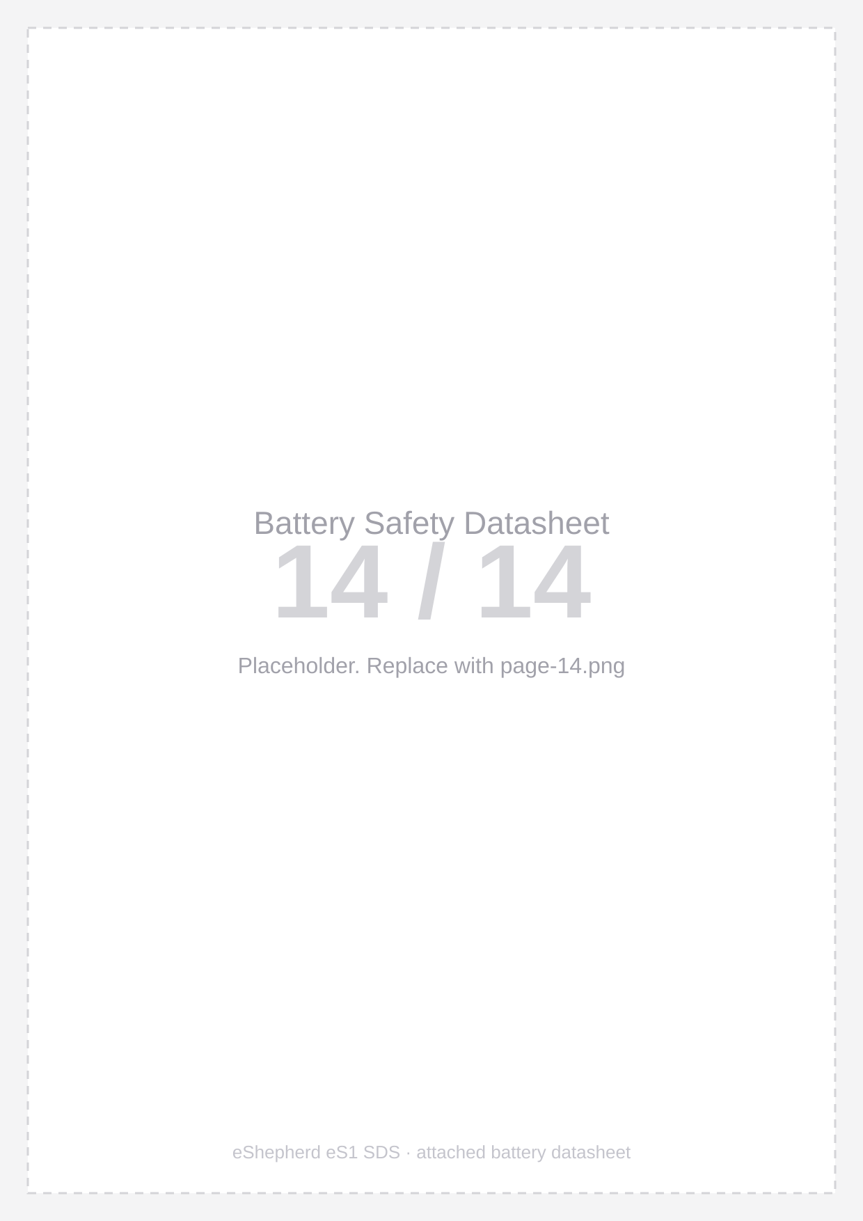 Battery safety datasheet — Page 14