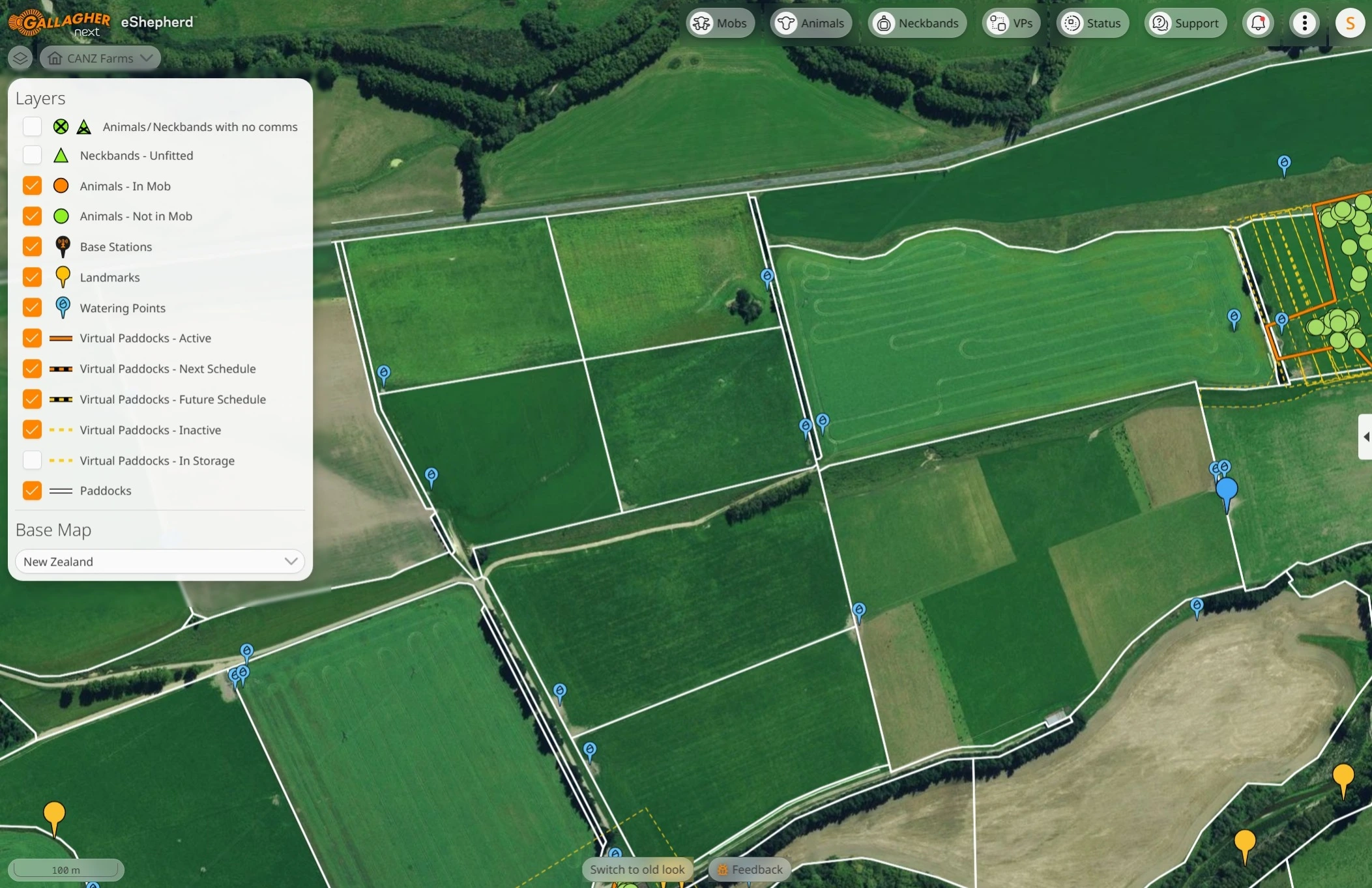 Gestione su infraestructura · Capas del mapa, activadas o no.